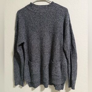 Halogen Gray Marled Knit Sweater with Pockets | Size M